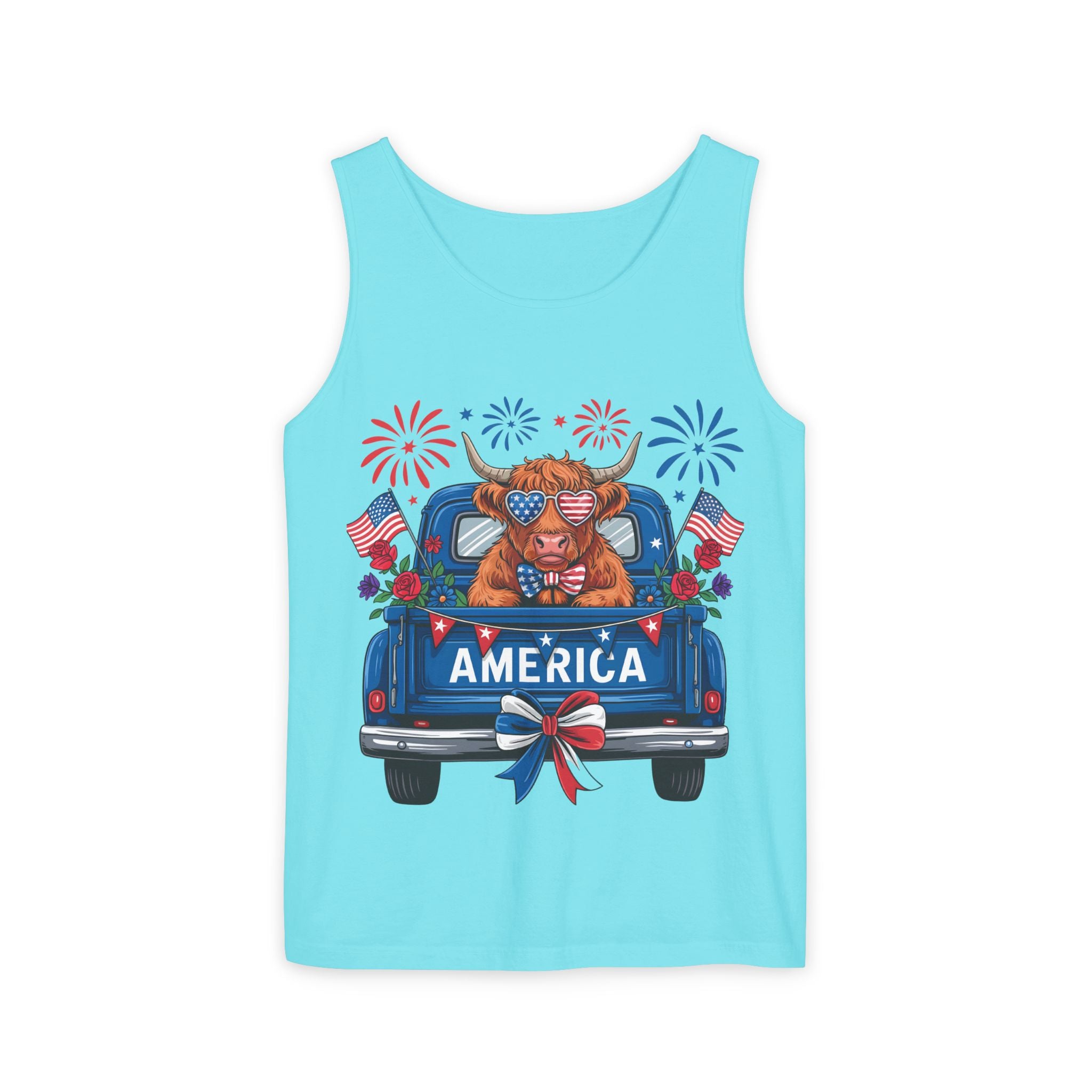 America Truck Patriotic Tank Top — Fourth of July USA Fireworks Design