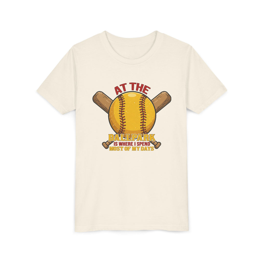 Youth Tee At The Ballpark, Softball Baseball Graphic