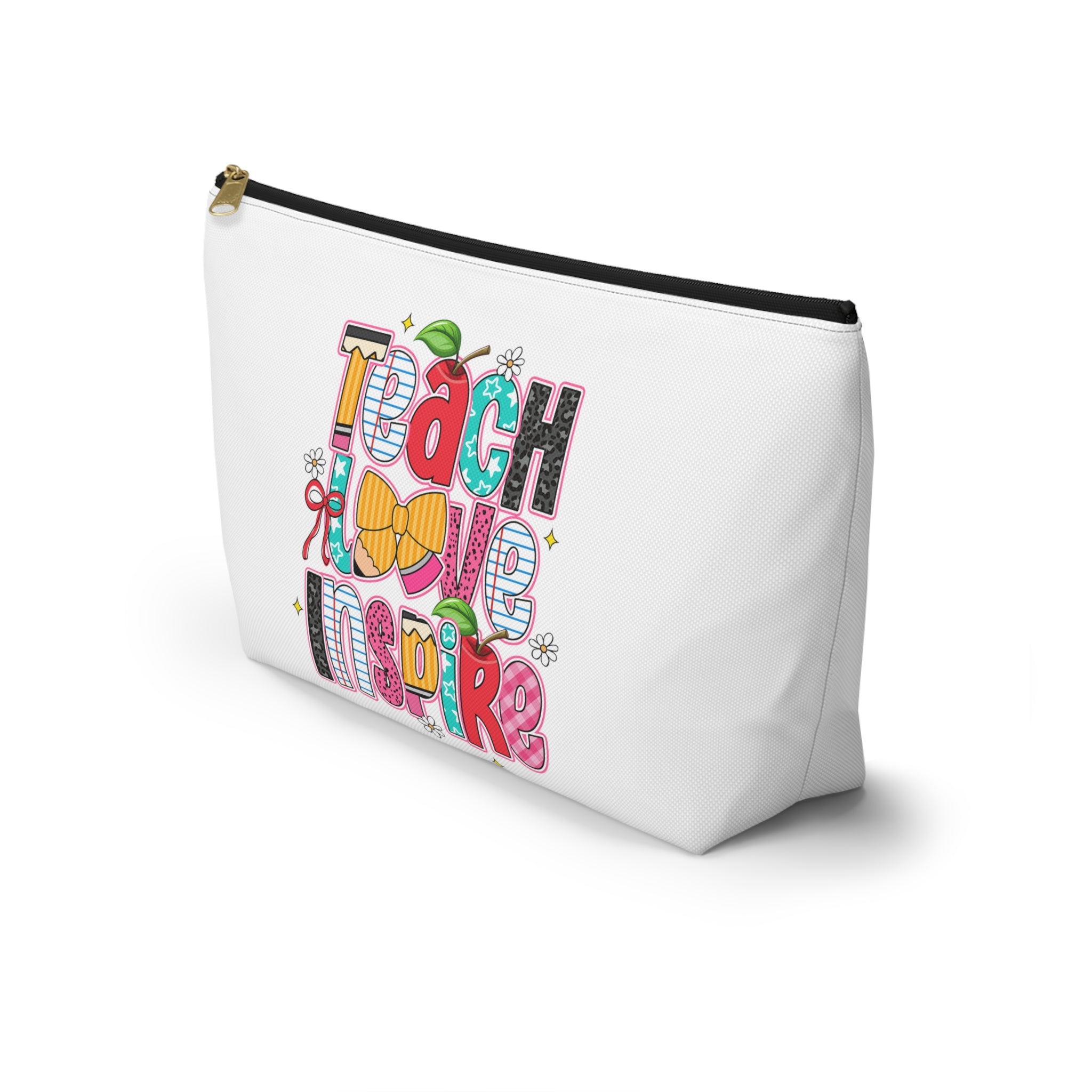 Teach Love Inspire Accessory Pouch — Teacher Gift Makeup & Pencil Case
