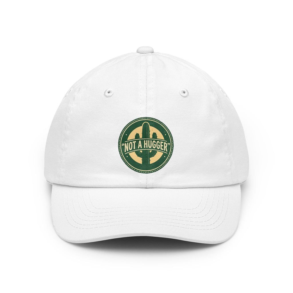 Not A Hugger Dad Hat — Vintage Cactus Embroidered Baseball Cap