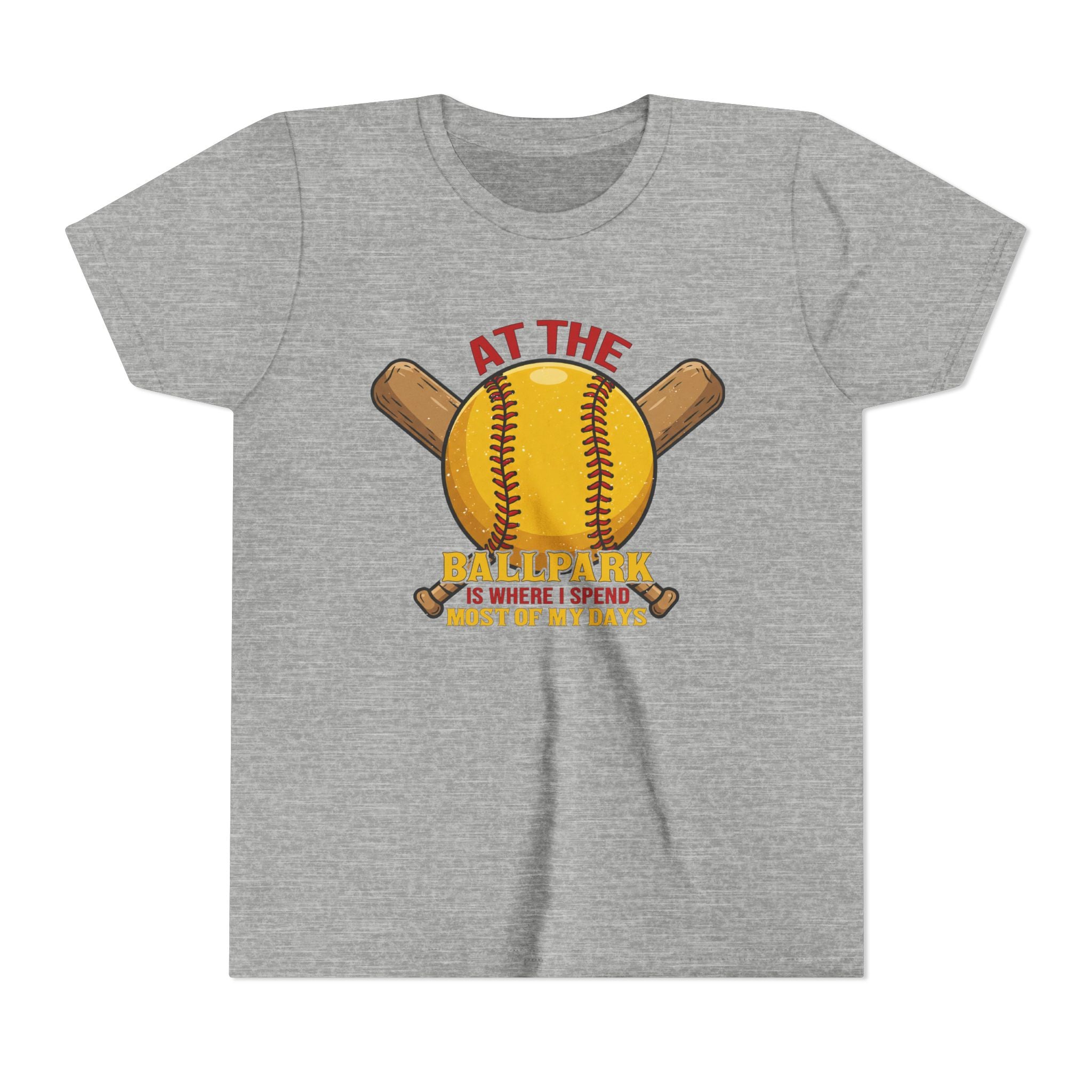 Youth Tee At The Ballpark, Softball Baseball Graphic