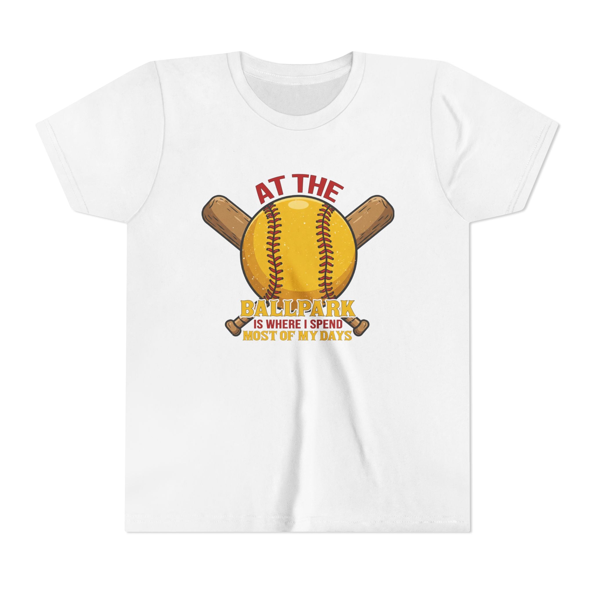 Youth Tee At The Ballpark, Softball Baseball Graphic