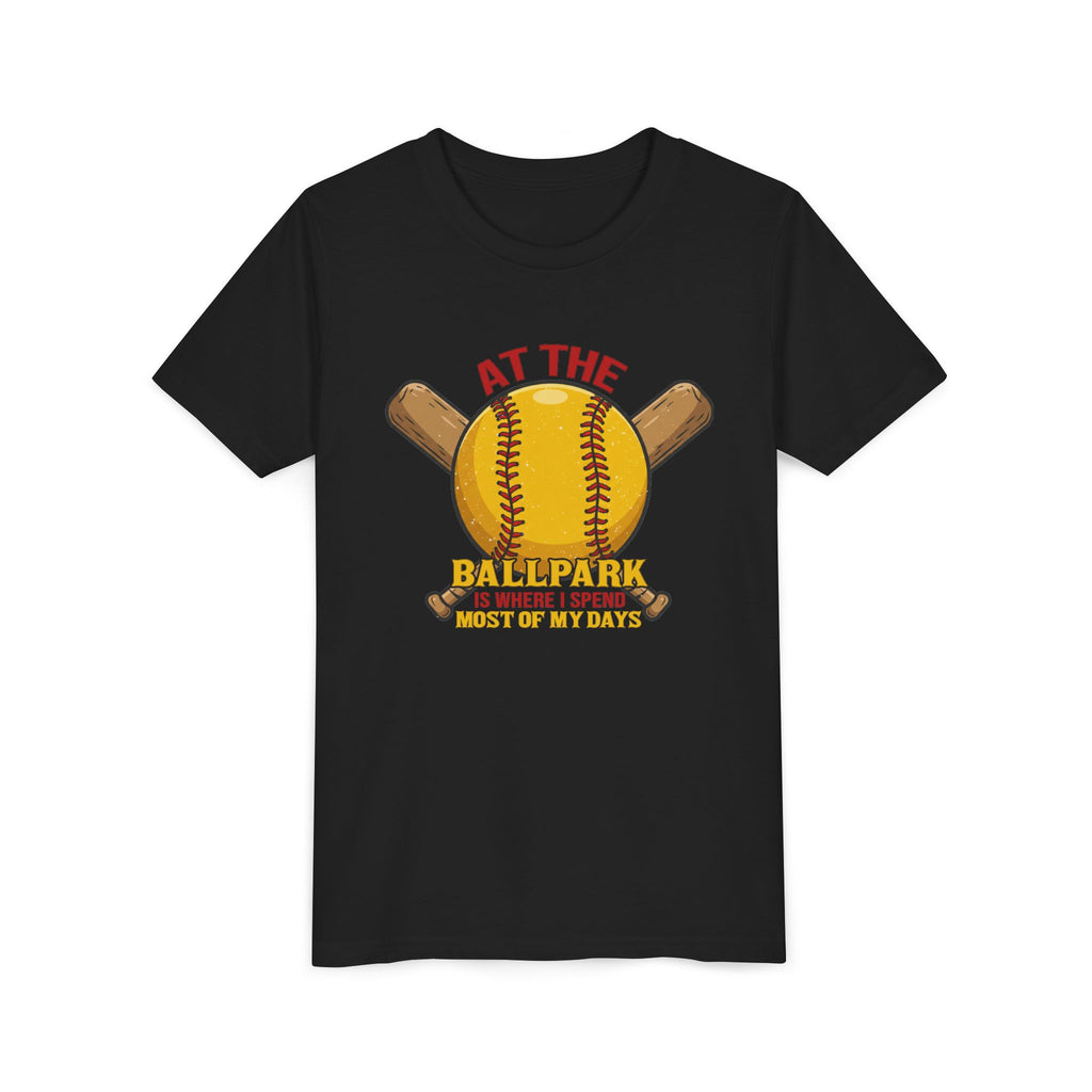Youth Tee At The Ballpark, Softball Baseball Graphic