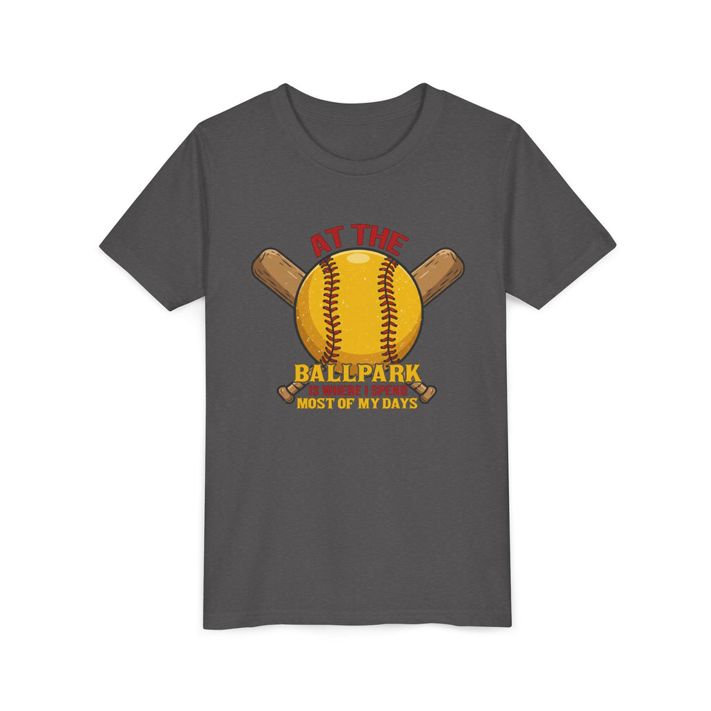 Youth Tee At The Ballpark, Softball Baseball Graphic
