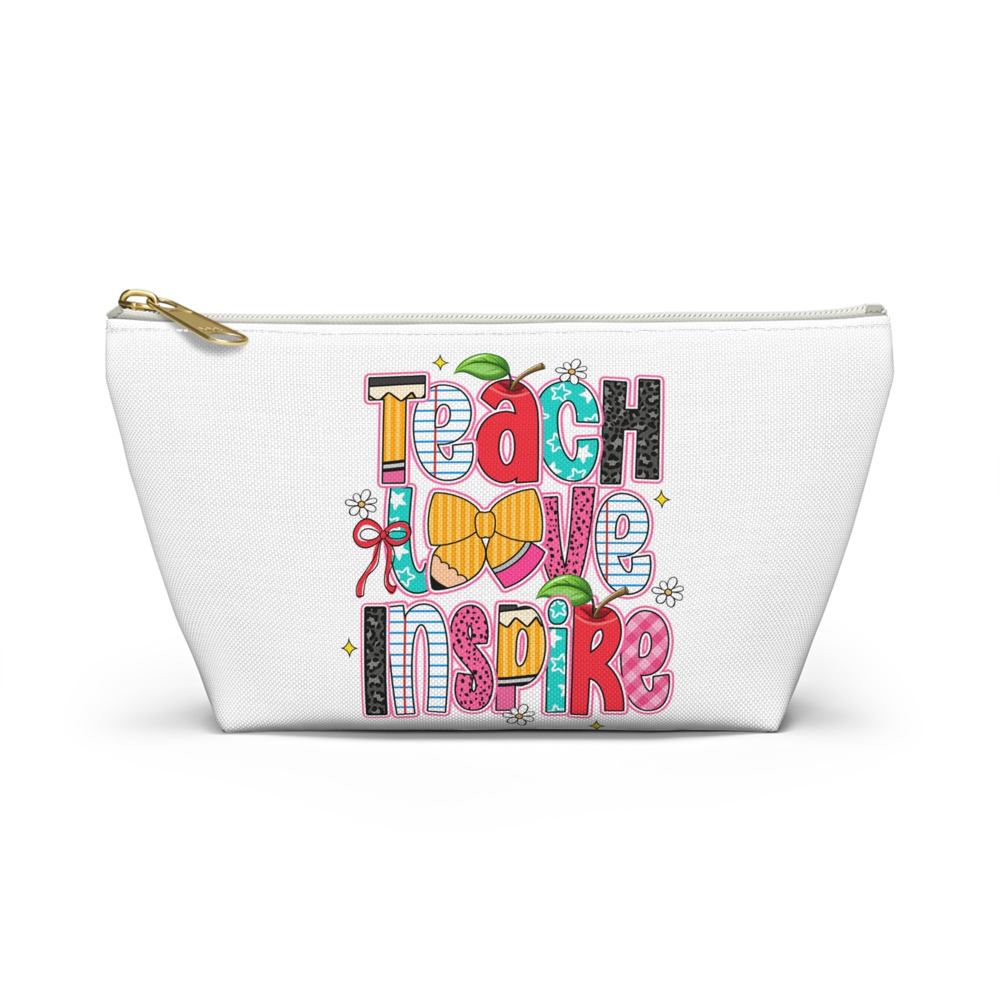 Teach Love Inspire Accessory Pouch — Teacher Gift Makeup & Pencil Case