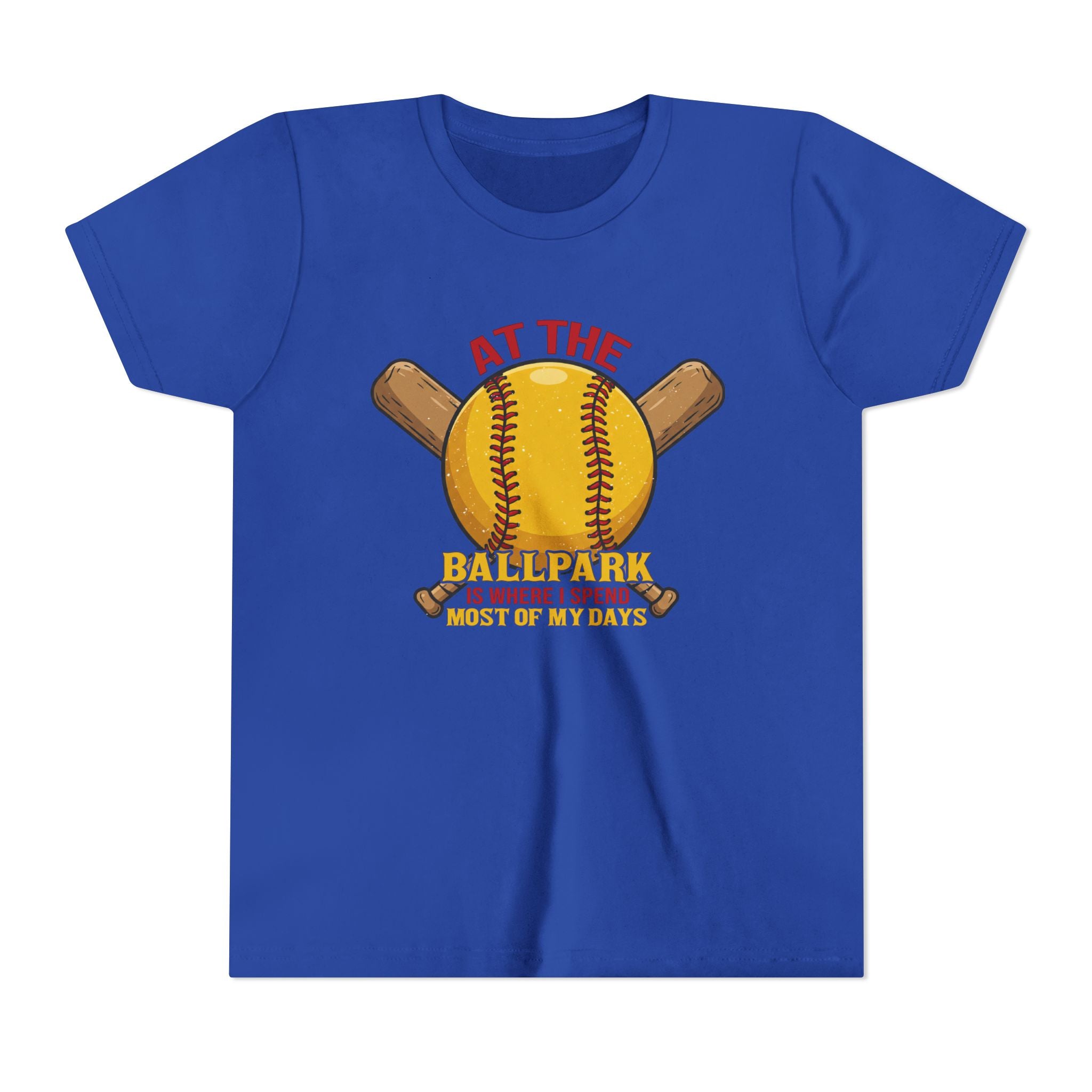 Youth Tee At The Ballpark, Softball Baseball Graphic