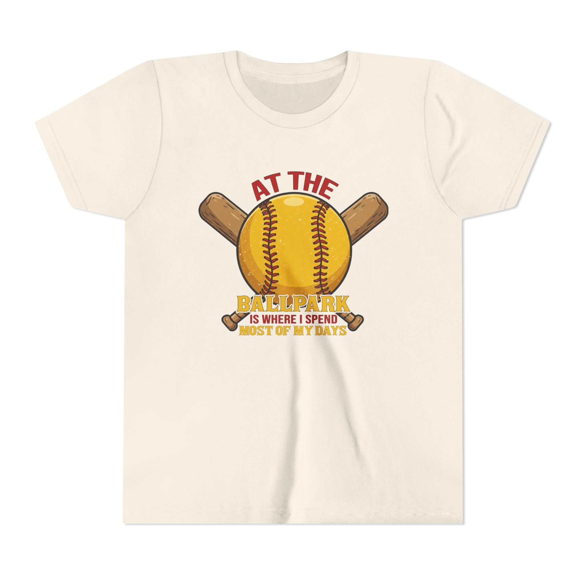 Youth Tee At The Ballpark, Softball Baseball Graphic