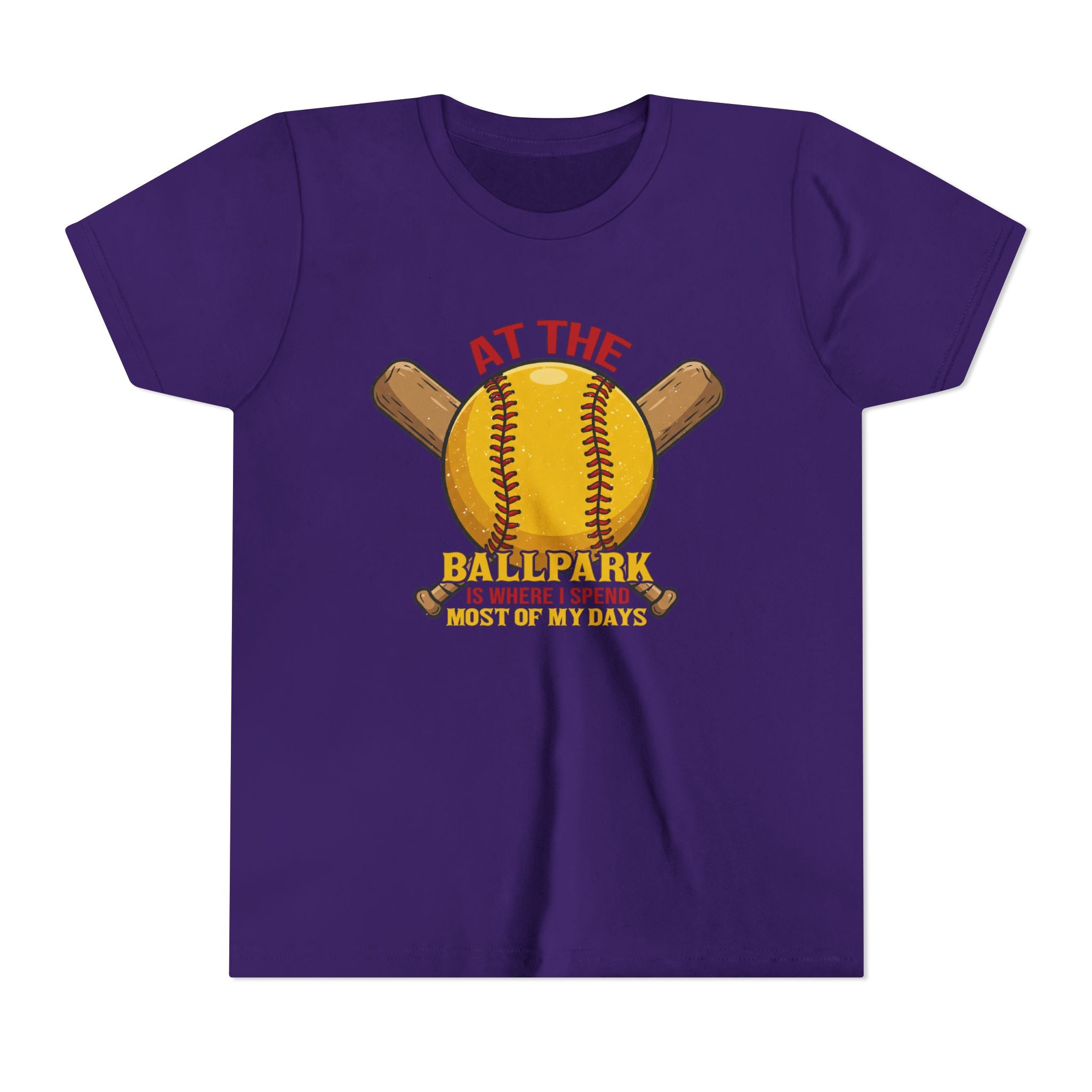 Youth Tee At The Ballpark, Softball Baseball Graphic