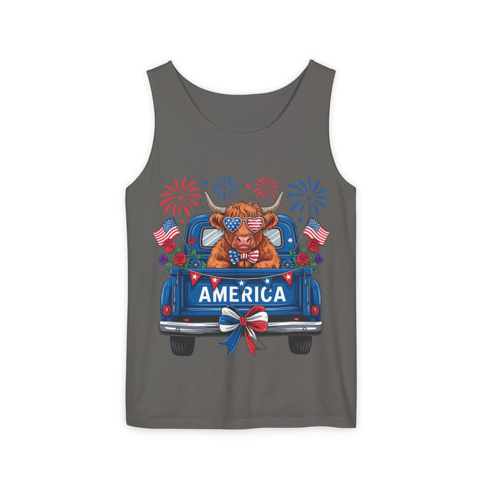 America Truck Patriotic Tank Top — Fourth of July USA Fireworks Design