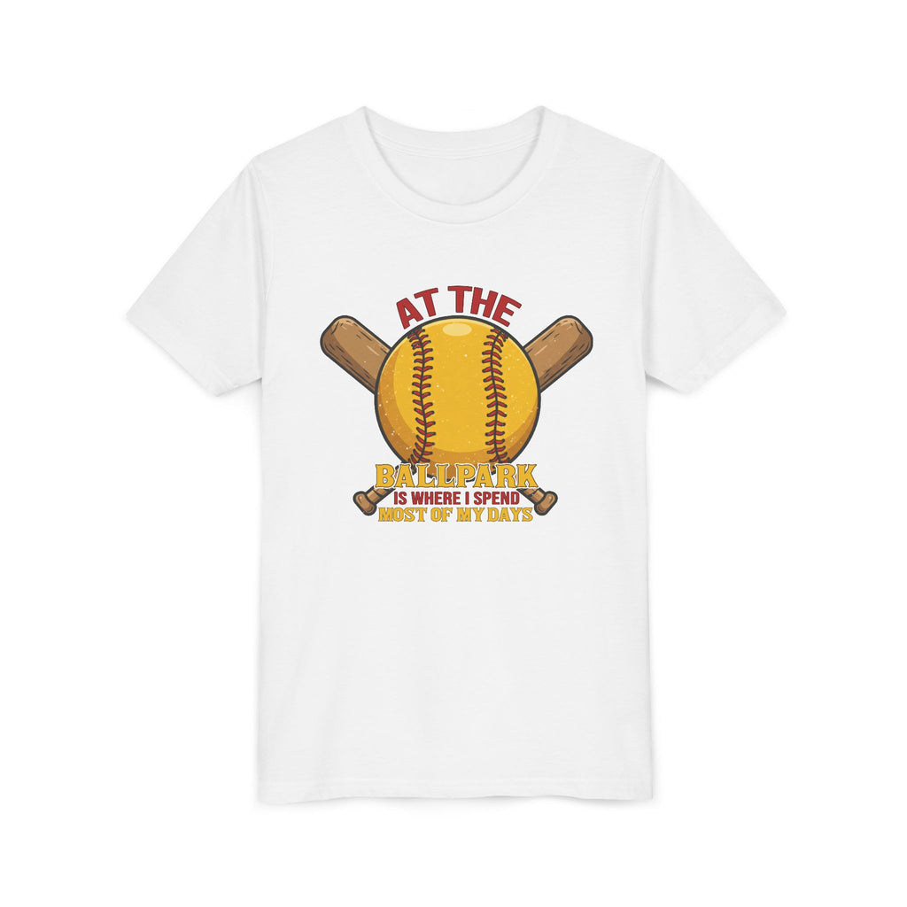 Youth Tee At The Ballpark, Softball Baseball Graphic