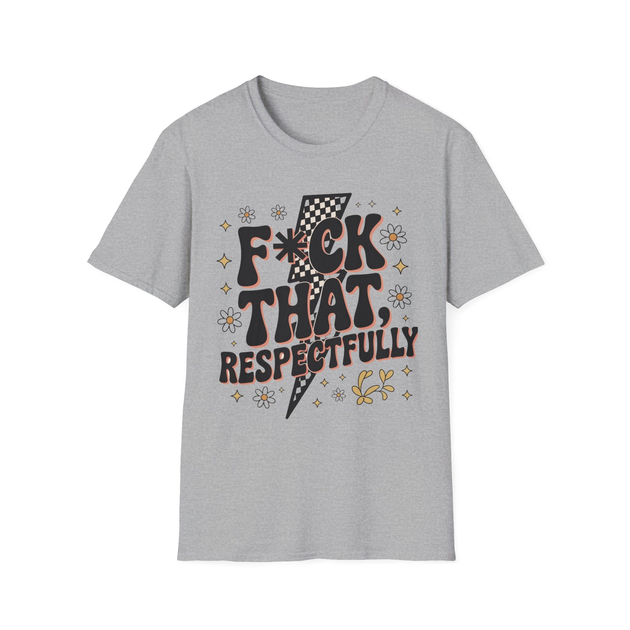 Graphic T-Shirt — “F*ck That, Respectfully” Retro Lightning Typography Tee