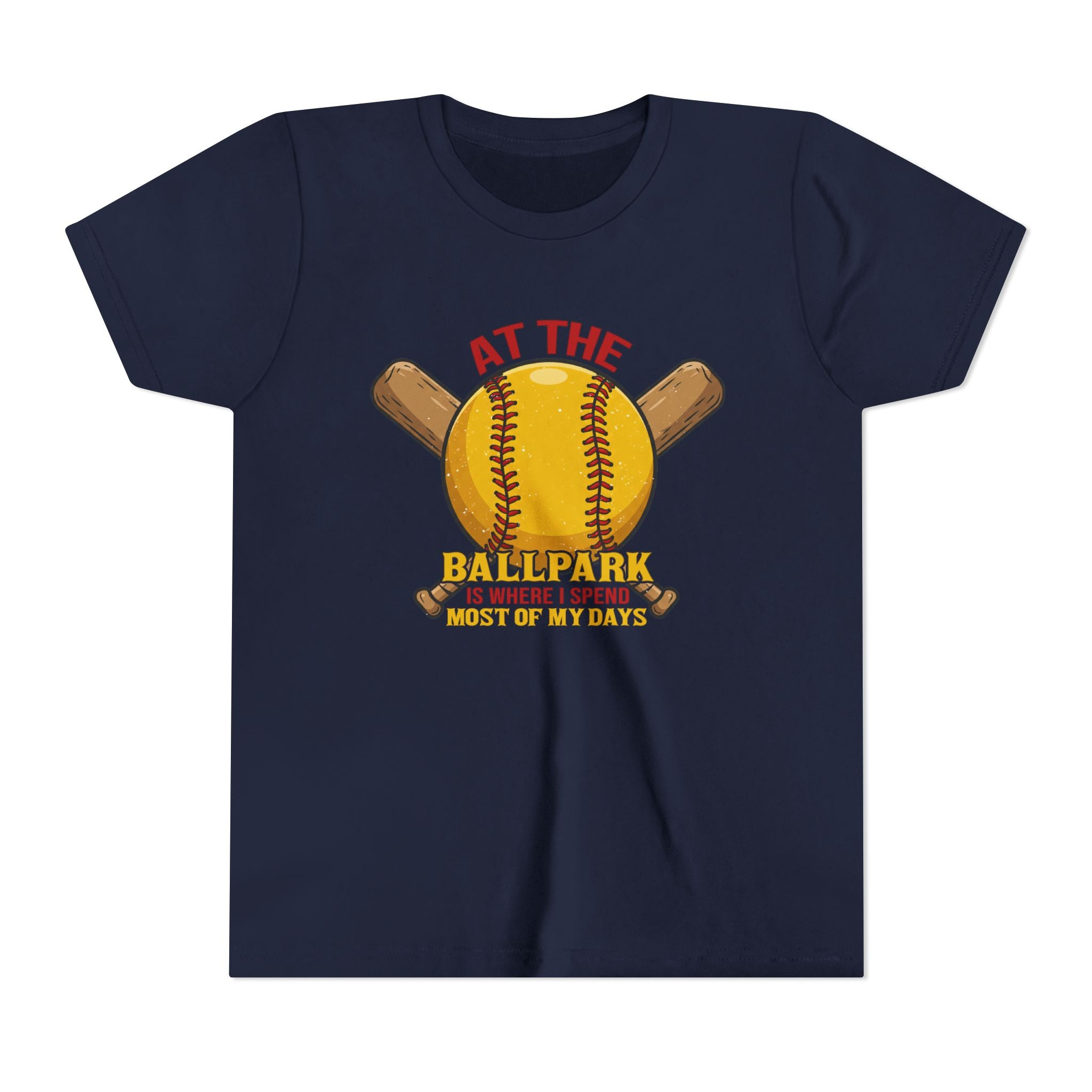 Youth Tee At The Ballpark, Softball Baseball Graphic