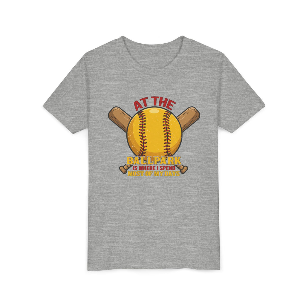 Youth Tee At The Ballpark, Softball Baseball Graphic
