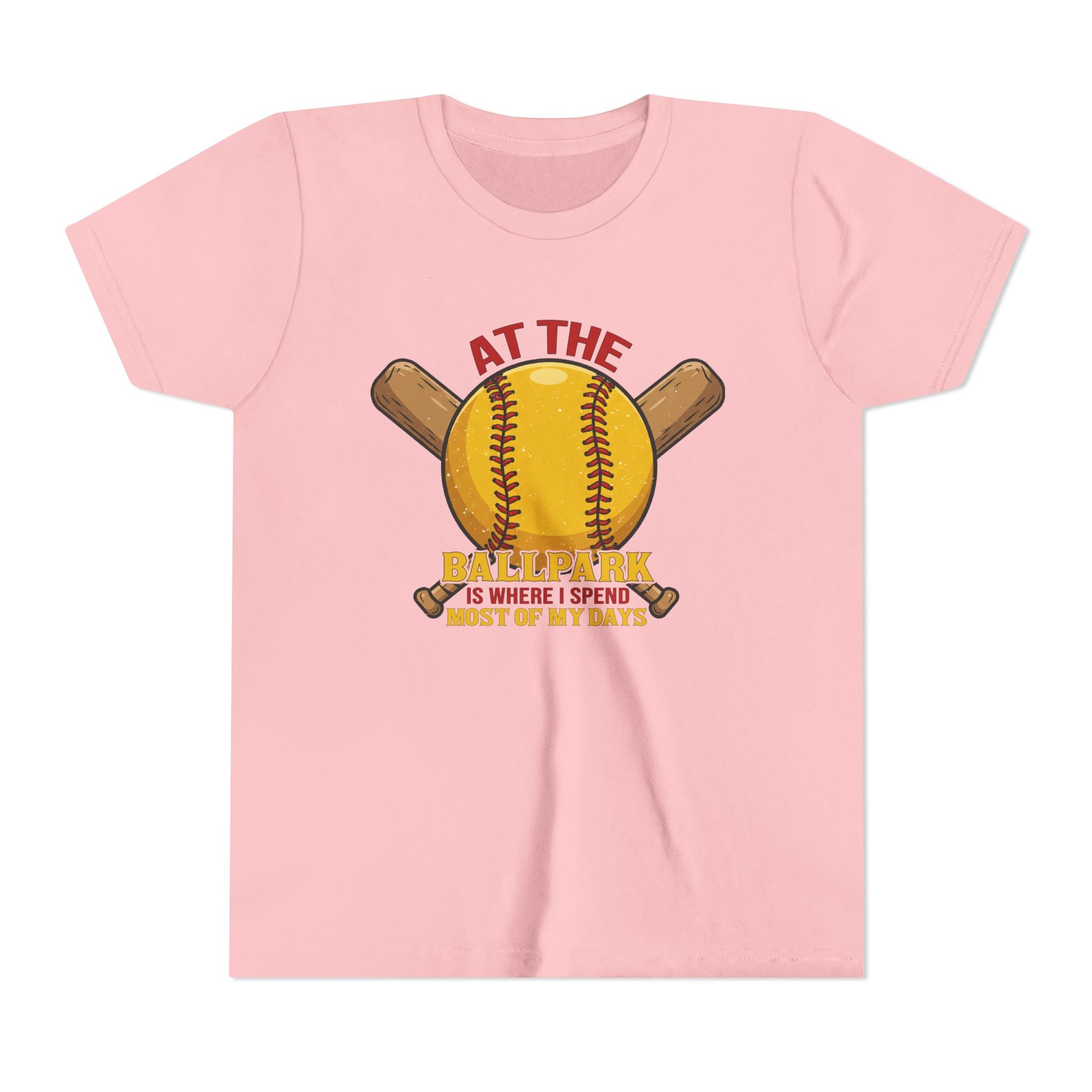 Youth Tee At The Ballpark, Softball Baseball Graphic