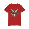 Youth Baseball/Softball Graphic Tee — Crossed Bats & Baseball Design