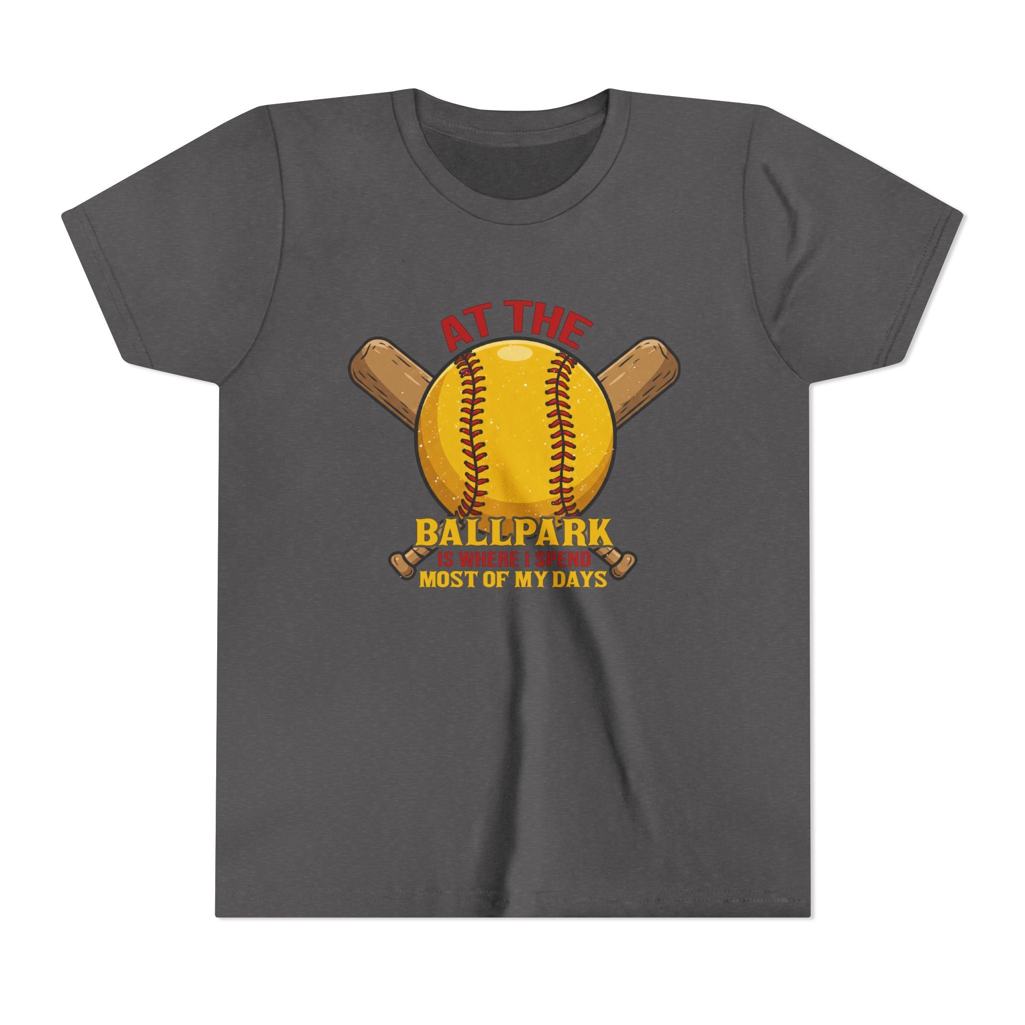 Youth Tee At The Ballpark, Softball Baseball Graphic