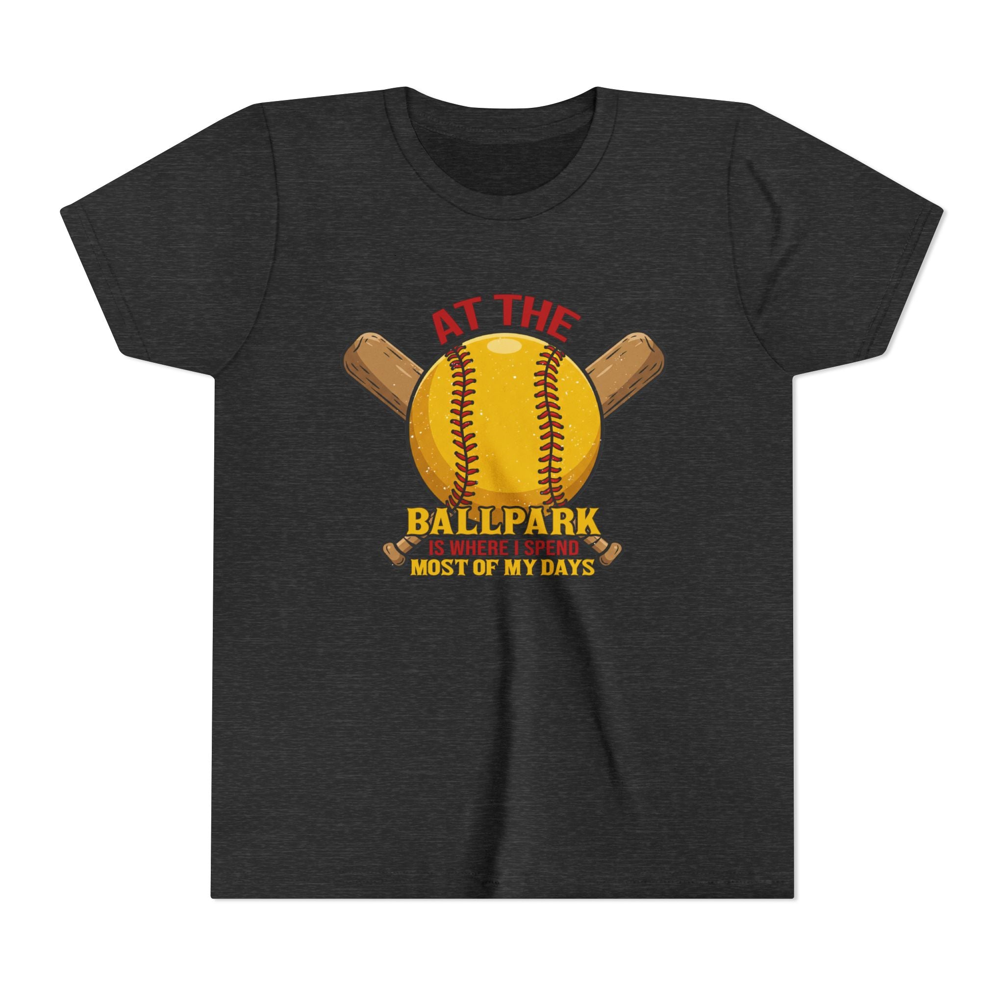 Youth Tee At The Ballpark, Softball Baseball Graphic