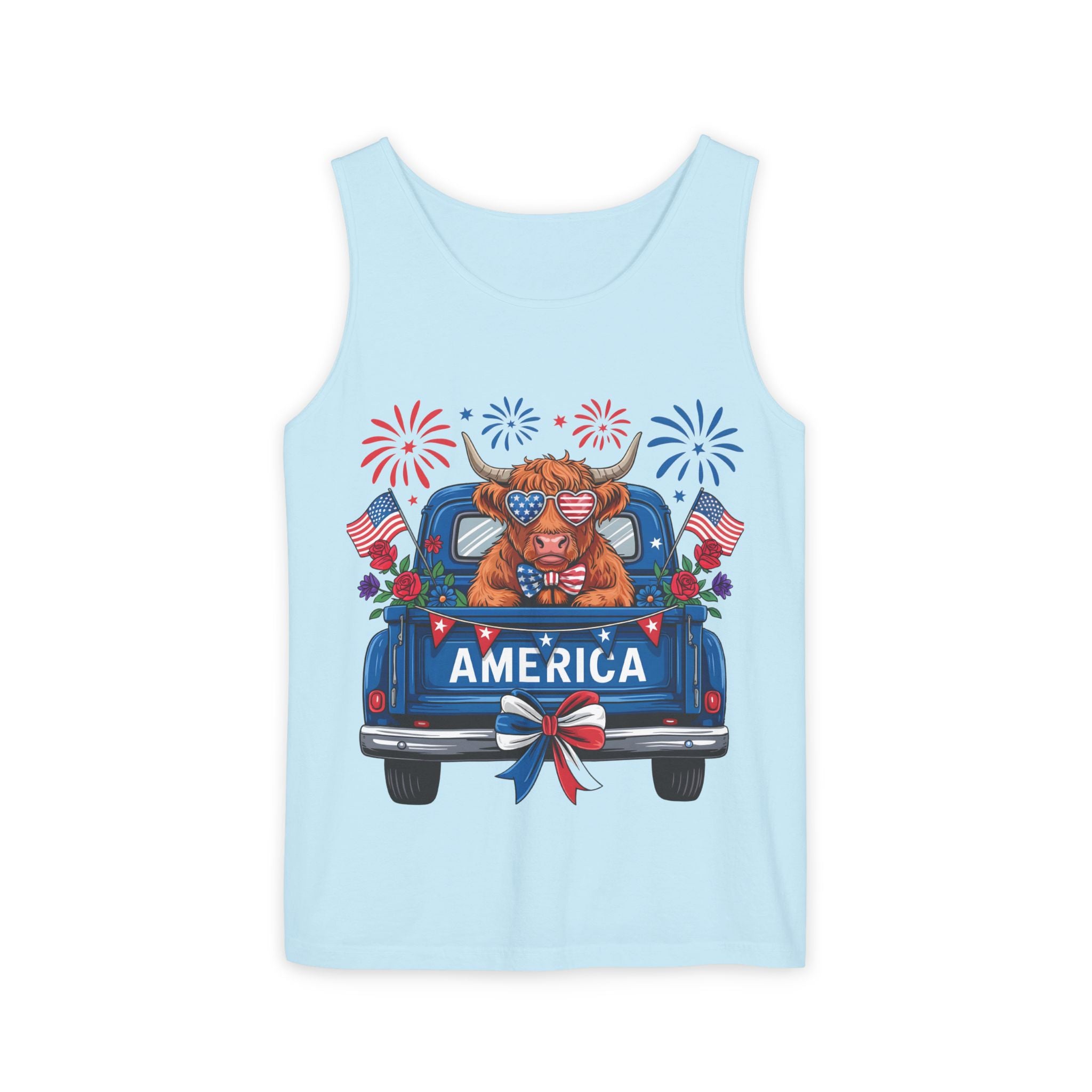 America Truck Patriotic Tank Top — Fourth of July USA Fireworks Design