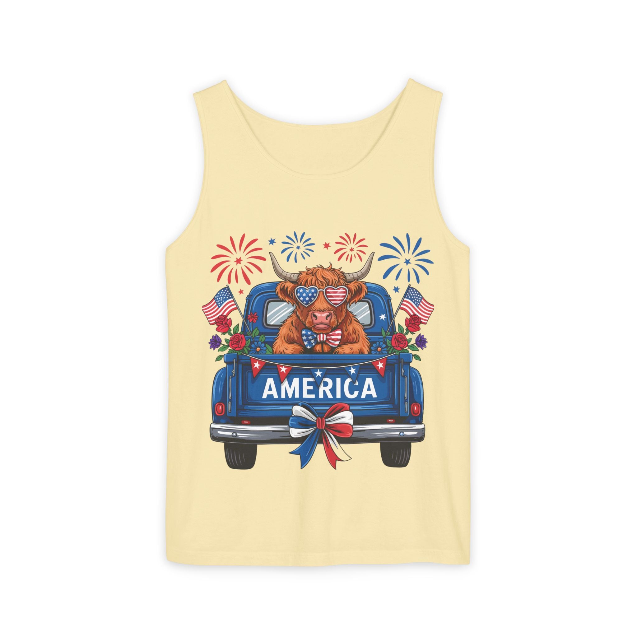 America Truck Patriotic Tank Top — Fourth of July USA Fireworks Design