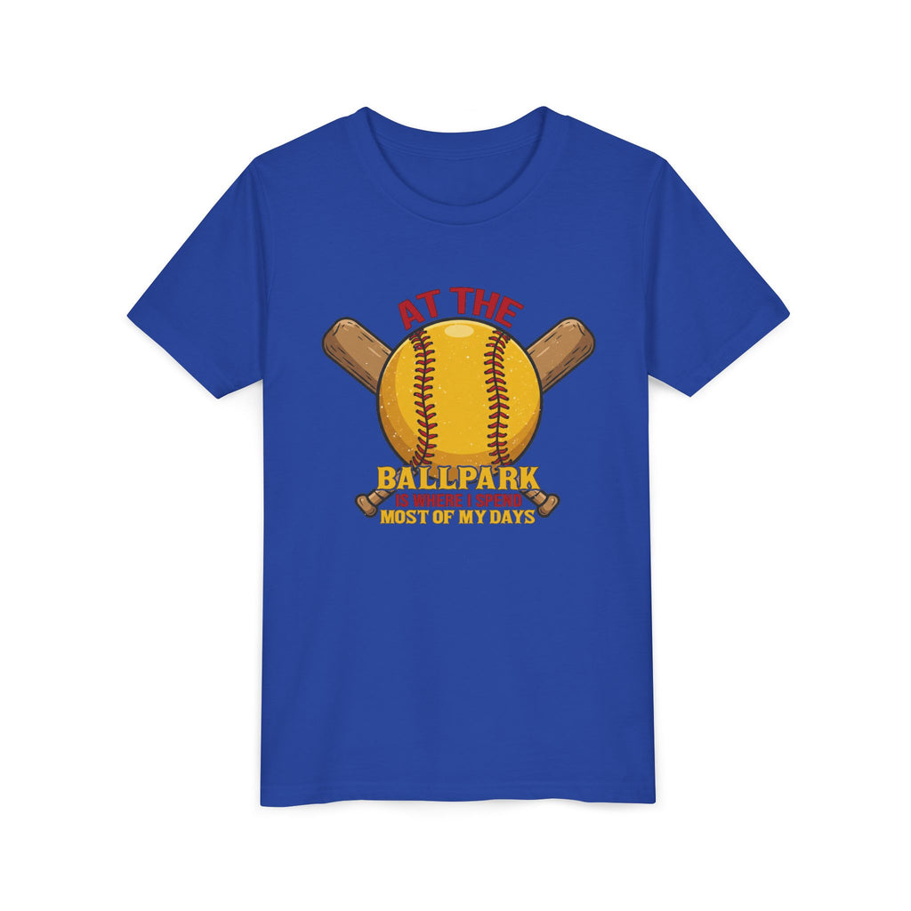 Youth Tee At The Ballpark, Softball Baseball Graphic
