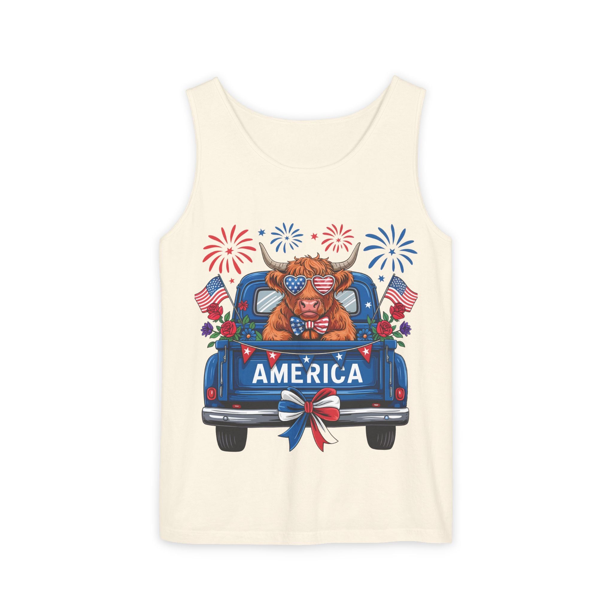America Truck Patriotic Tank Top — Fourth of July USA Fireworks Design