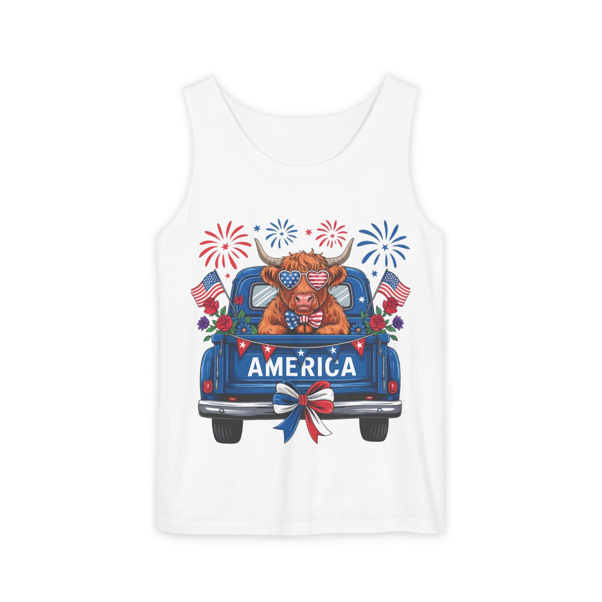 America Truck Patriotic Tank Top — Fourth of July USA Fireworks Design