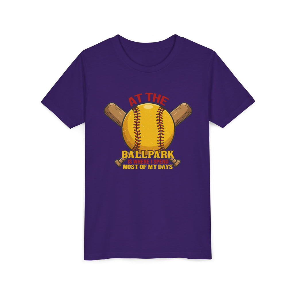 Youth Tee At The Ballpark, Softball Baseball Graphic