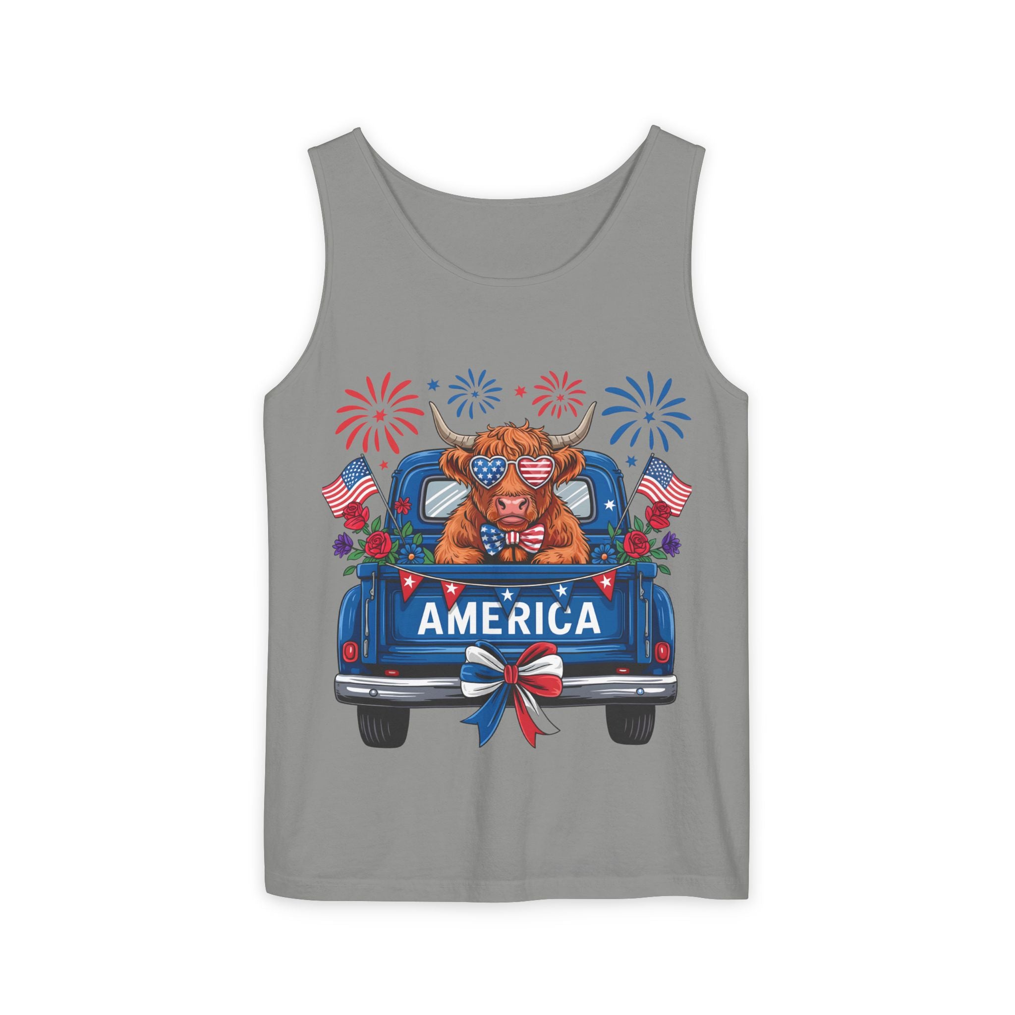 America Truck Patriotic Tank Top — Fourth of July USA Fireworks Design