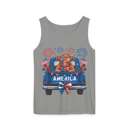 America Truck Patriotic Tank Top — Fourth of July USA Fireworks Design