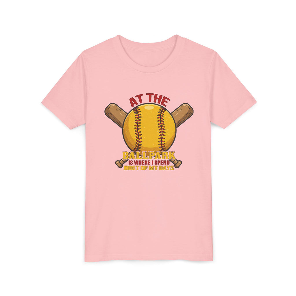 Youth Tee At The Ballpark, Softball Baseball Graphic